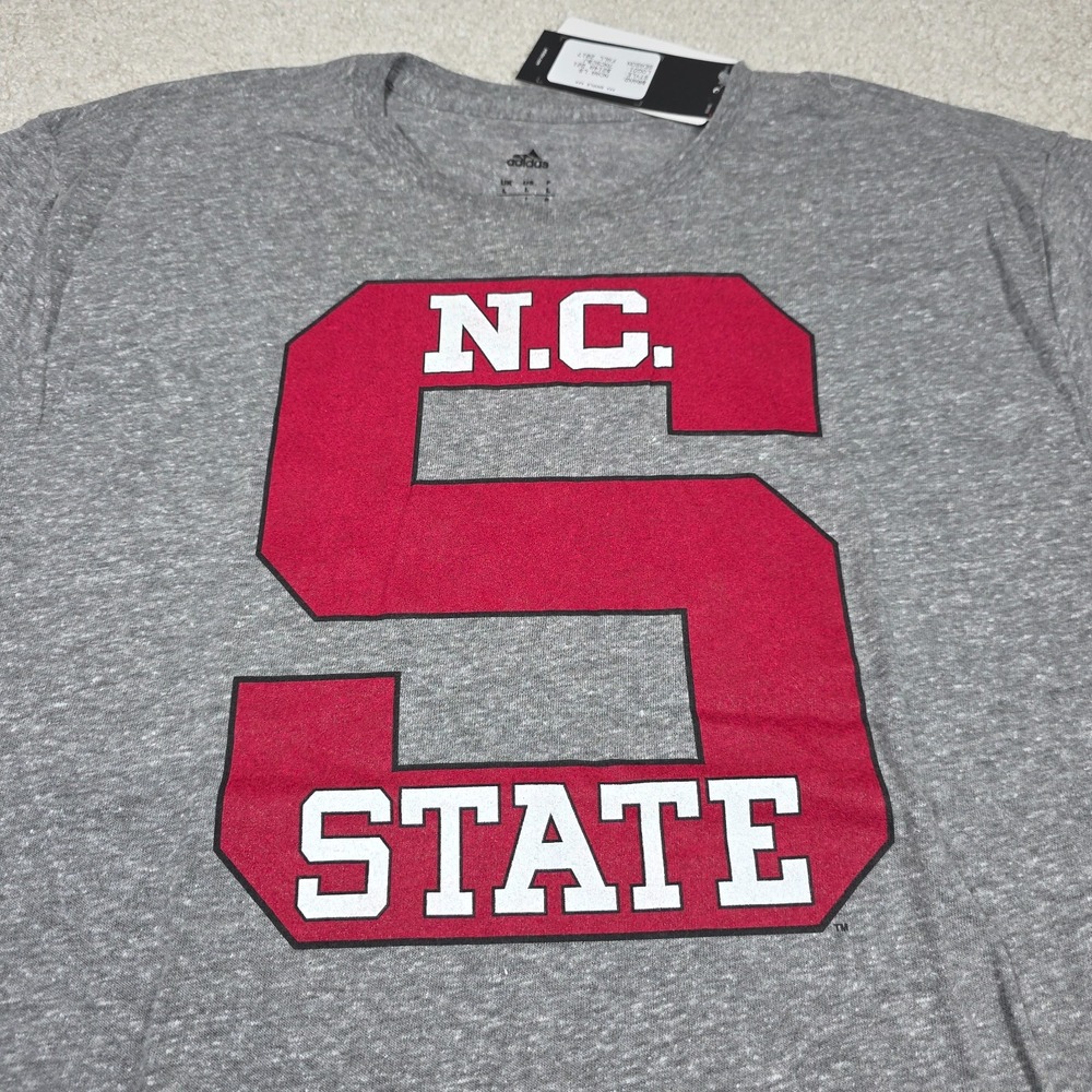 Adidas‎ NC State Wolfpack T-Shirt Mens Large Grey NCAA Graphic Tee B214A D21